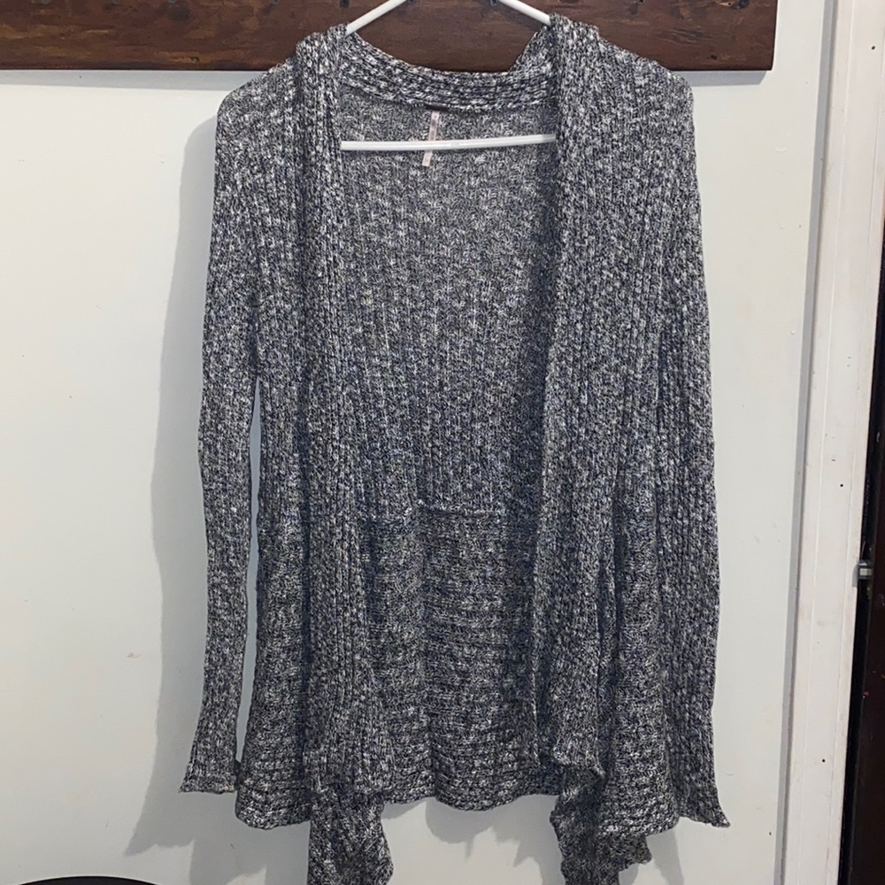 Gray knit cardigan